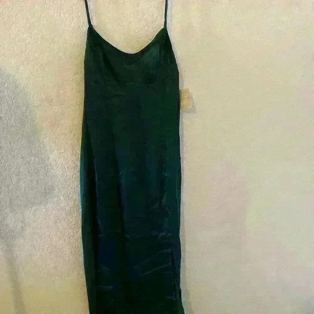 Free People Intimately Free City Cool Slip Fairy Dress Mesh In Evergreen Size S - Picture 5 of 12